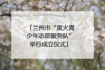 兰州市“星火青少年志愿服务队”举行成立仪式