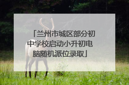 兰州市城区部分初中学校启动小升初电脑随机派位录取