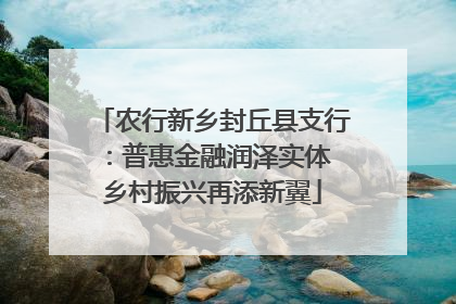 农行新乡封丘县支行：普惠金融润泽实体 乡村振兴再添新翼