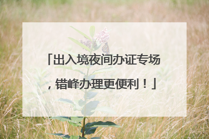 出入境夜间办证专场，错峰办理更便利！