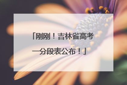 刚刚！吉林省高考一分段表公布！
