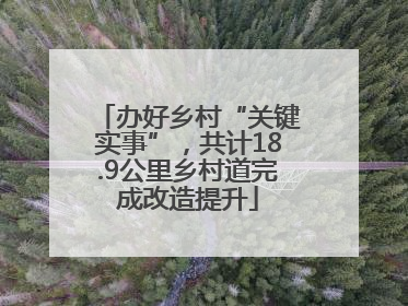 办好乡村“关键实事”，共计18.9公里乡村道完成改造提升