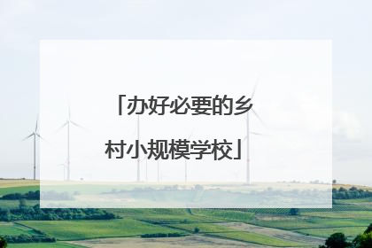 办好必要的乡村小规模学校