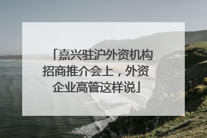 嘉兴驻沪外资机构招商推介会上，外资企业高管这样说