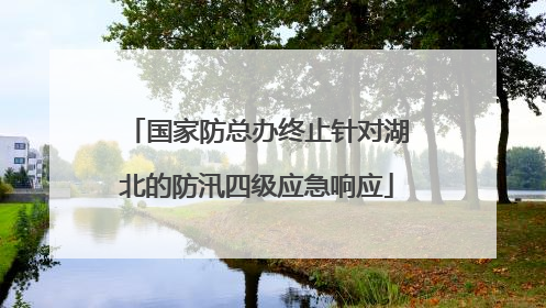 国家防总办终止针对湖北的防汛四级应急响应