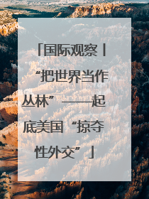 国际观察丨“把世界当作丛林”——起底美国“掠夺性外交”