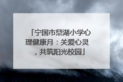 宁国市鼎湖小学心理健康月：关爱心灵，共筑阳光校园