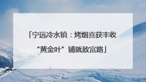 宁远冷水镇：烤烟喜获丰收 “黄金叶”铺就致富路