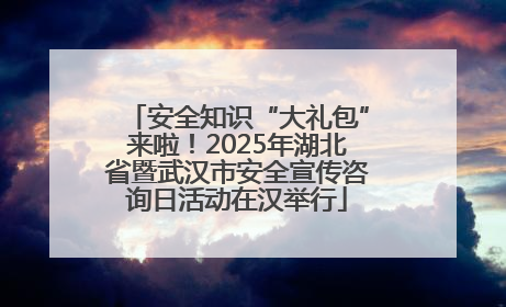 安全知识“大礼包”来啦！2025年湖北省暨武汉市安全宣传咨询日活动在汉举行