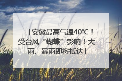 安徽最高气温40℃！受台风“蝴蝶”影响！大雨、暴雨即将抵达
