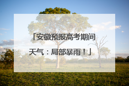 安徽预报高考期间天气：局部暴雨！