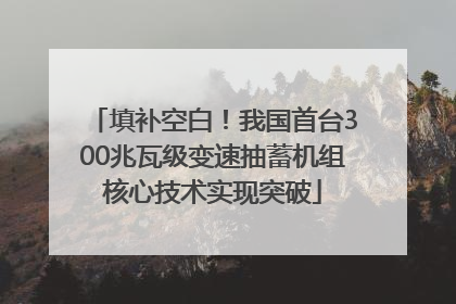 填补空白！我国首台300兆瓦级变速抽蓄机组核心技术实现突破