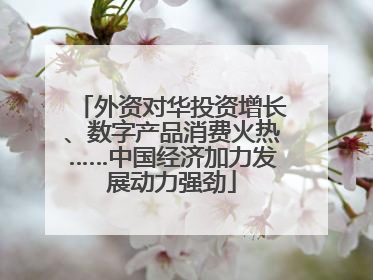 外资对华投资增长、数字产品消费火热……中国经济加力发展动力强劲