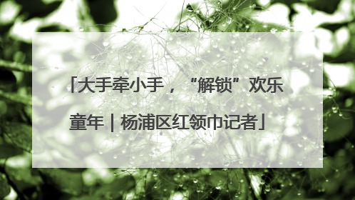 大手牵小手，“解锁”欢乐童年｜杨浦区红领巾记者