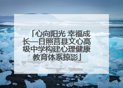 心向阳光 幸福成长—日照莒县文心高级中学构建心理健康教育体系掠影