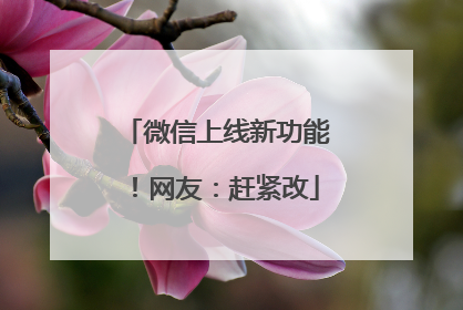 微信上线新功能！网友：赶紧改