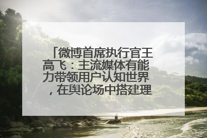 微博首席执行官王高飞：主流媒体有能力带领用户认知世界，在舆论场中搭建理性的讨论空间