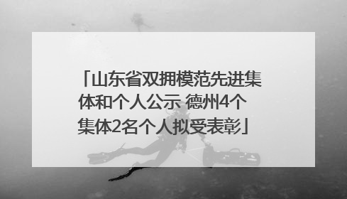 山东省双拥模范先进集体和个人公示 德州4个集体2名个人拟受表彰