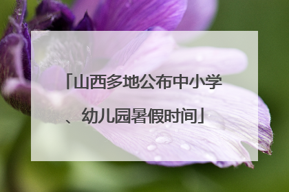 山西多地公布中小学、幼儿园暑假时间