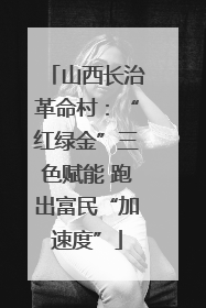 山西长治革命村：“红绿金”三色赋能 跑出富民“加速度”