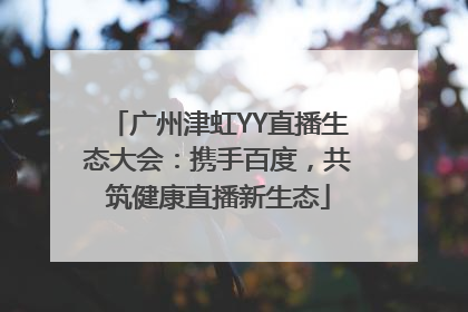 广州津虹YY直播生态大会：携手百度，共筑健康直播新生态