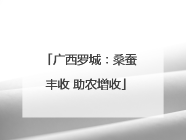 广西罗城：桑蚕丰收 助农增收