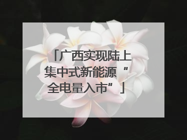 广西实现陆上集中式新能源“全电量入市”