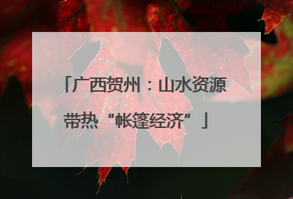 广西贺州：山水资源带热“帐篷经济”