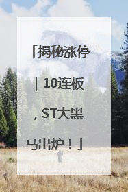 揭秘涨停｜10连板，ST大黑马出炉！