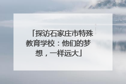探访石家庄市特殊教育学校：他们的梦想，一样远大