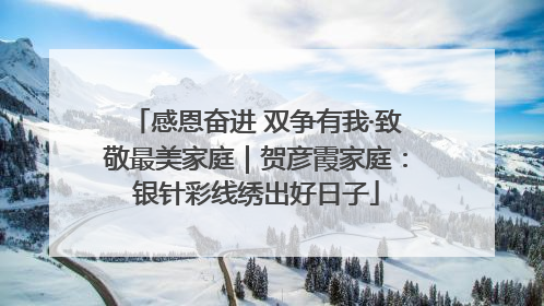 感恩奋进 双争有我·致敬最美家庭｜贺彦霞家庭：银针彩线绣出好日子