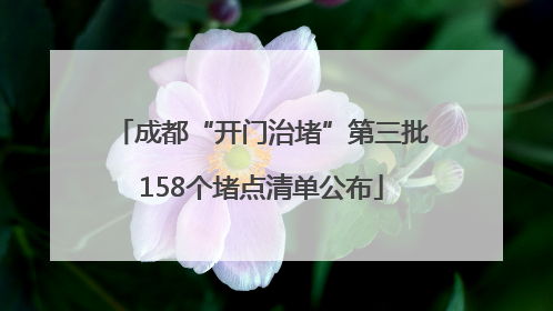成都“开门治堵”第三批158个堵点清单公布