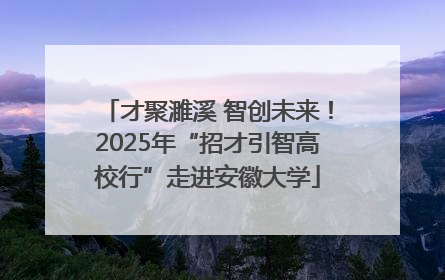 才聚濉溪 智创未来！2025年“招才引智高校行”走进安徽大学