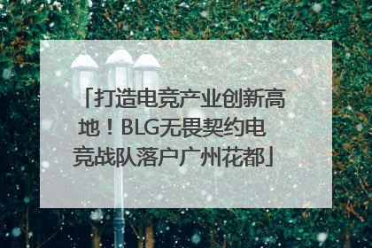 打造电竞产业创新高地！BLG无畏契约电竞战队落户广州花都