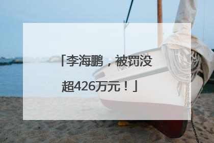 李海鹏，被罚没超426万元！