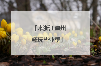 来浙江温州畅玩毕业季