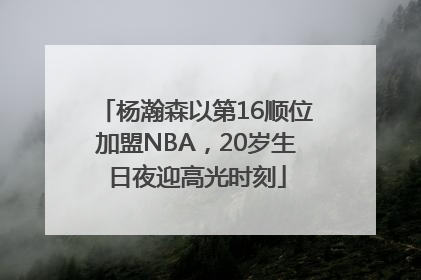 杨瀚森以第16顺位加盟NBA，20岁生日夜迎高光时刻