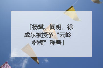 杨斌、闻明、徐成东被授予“云岭楷模”称号
