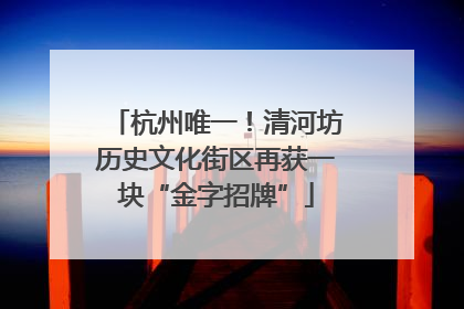 杭州唯一！清河坊历史文化街区再获一块“金字招牌”