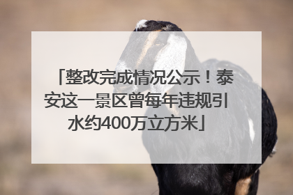 整改完成情况公示！泰安这一景区曾每年违规引水约400万立方米