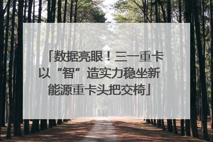 数据亮眼！三一重卡以“智”造实力稳坐新能源重卡头把交椅