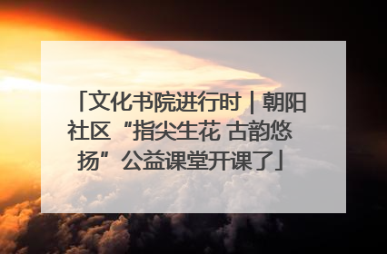 文化书院进行时｜朝阳社区“指尖生花 古韵悠扬”公益课堂开课了