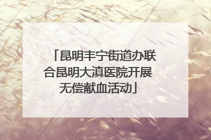 昆明丰宁街道办联合昆明大滇医院开展无偿献血活动