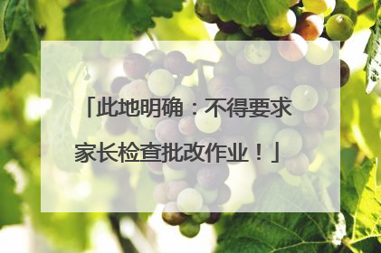 此地明确：不得要求家长检查批改作业！