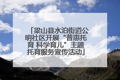 梁山县水泊街道公明社区开展“普惠托育 科学育儿”主题托育服务宣传活动