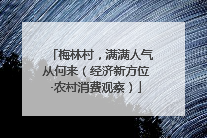 梅林村，满满人气从何来（经济新方位·农村消费观察）