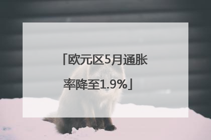欧元区5月通胀率降至1.9%