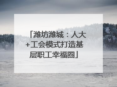 潍坊潍城：人大+工会模式打造基层职工幸福圈