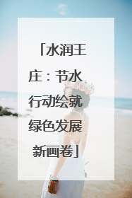 水润王庄：节水行动绘就绿色发展新画卷