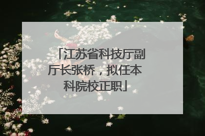 江苏省科技厅副厅长张桥，拟任本科院校正职
